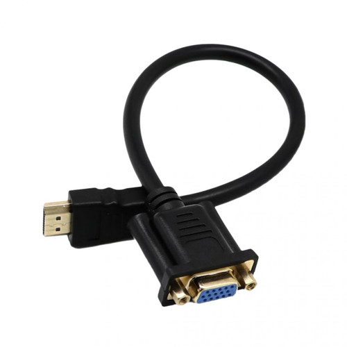 marque generique HDMI Mâle À VGA Femêlle Convertisseur Adaptateur Vidéo 3.5mm Câble AUX Pour Hdtv