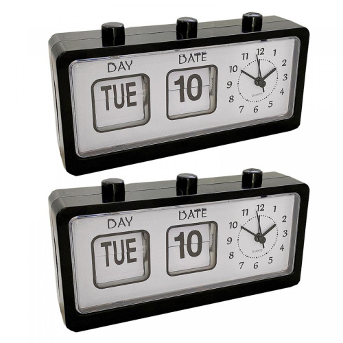 marque generique - Horloge à bascule manuelle Horloge numérique Calendrier de bureau - Réveil