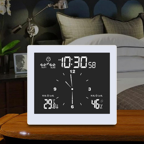 marque generique - Horloge De Douche LCD Numérique Murale De Bureau Affichage LCD De Température D'humidité Noir marque generique  - Décoration