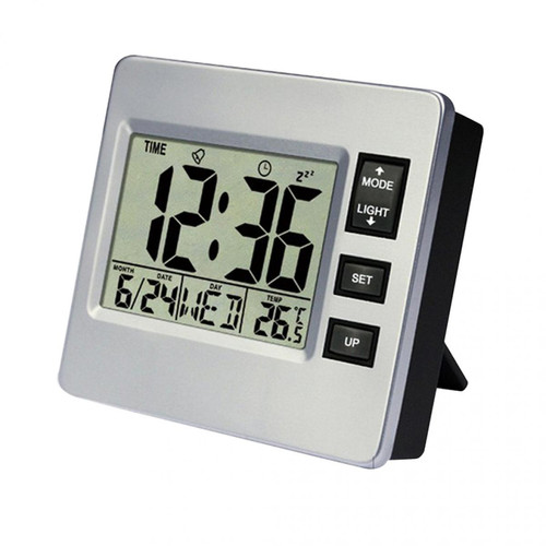 marque generique Horloge LCD avec Veilleuse, Affichage de La Température / Du Calendrier / Fonction de Répétition, Fonctionne à Piles Uniquement