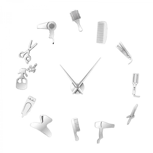 marque generique - Horloge Murale Acrylique Moderne Bricolage 3D Miroir Autocollant Horloges De Bureau à Domicile Or marque generique  - Décoration