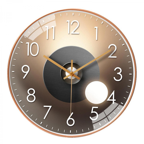 silencieuse Tebery Horloge murale de 30 cm sans tic-tac moderne grand cadran argenté 