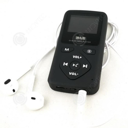 marque generique INN® Radio de poche FM/DAB, affichage numérique stéréo LCD, prise en charge de la fonction de lecture MP3 Bluetooth, radio noir