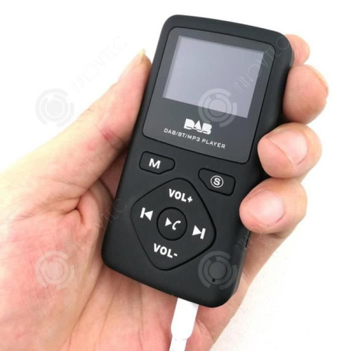 Radio INN® Radio de poche FM/DAB, affichage numérique stéréo LCD, prise en charge de la fonction de lecture MP3 Bluetooth, radio noir