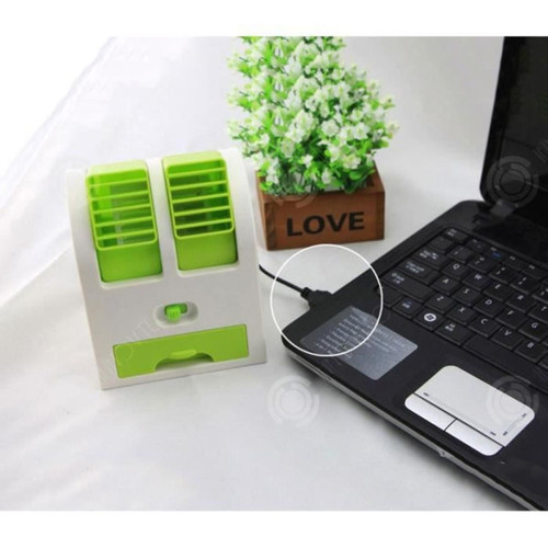 marque generique INN® Ventilateur plug-in double port petit climatiseur mini bureau de bureau sans feuille ménage portable batterie ventilateur élect