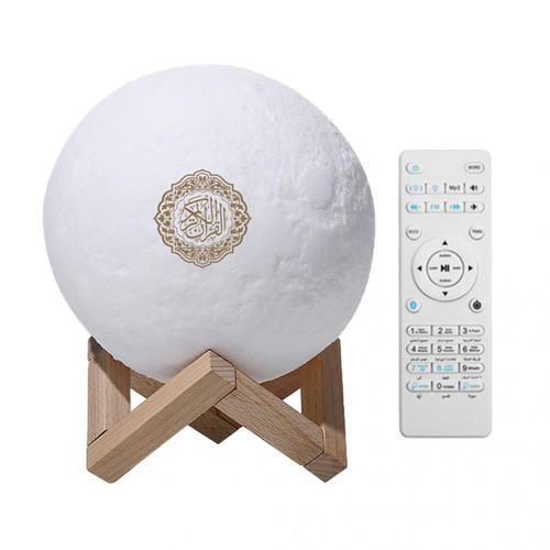 marque generique - Islam 3D Moon Coran Haut-Parleur Bluetooth Moon Night Lamp Light Set 8GB TF FM marque generique  - Home-cinéma
