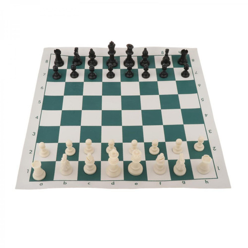 Jeux de stratégie marque generique Jeu D'échecs En Plastique Portable Ensemble D'échiquier En Tissu 45cm Enroulable 32 Pièces D'échecs, échecs En Sac En Plein Air