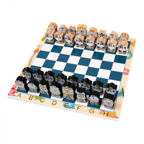 marque generique - Jeu D'échecs Vintage Dessin Animé échiquier En Bois Jeu D'échecs Jeu de Société 30 X 30 marque generique  - Echiquier