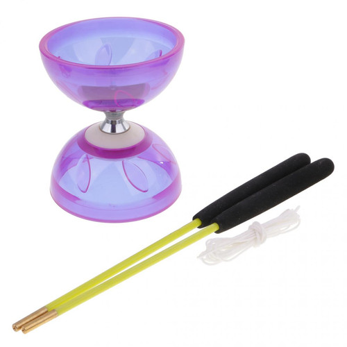 marque generique - Jouets à diabolo à jonglerie à triple palier avec ficelle 13 cm de diamètre violet marque generique  - Jeu de ficelle