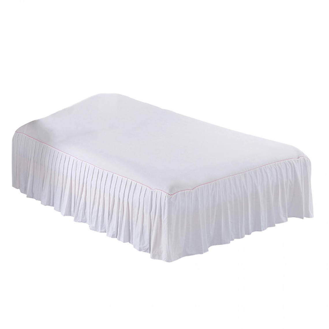 Chambre complète marque generique jupe de lit à volants en dentelle de coton 16 pouces avec plate-forme blanc-150x200cm