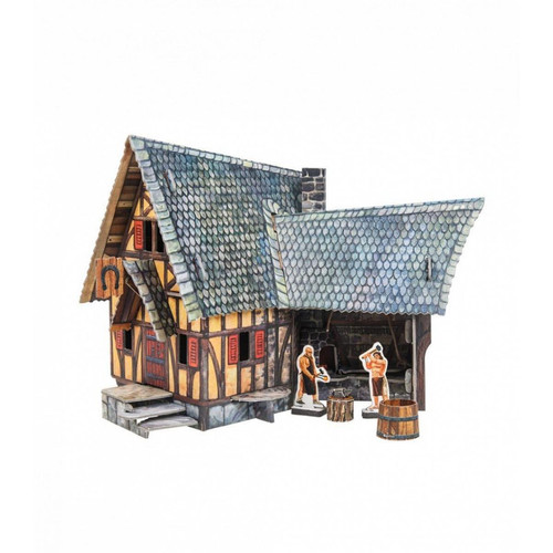 Animaux Keranova keranova378 Clever Papier La Ville médiévale Smithy Puzzle 3D (tournant)