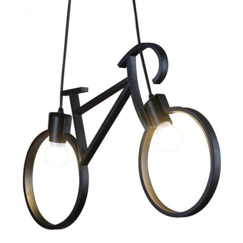 marque generique - KIN Lustre à bicyclette éclairage lampe suspension à lampes vintage E27 pour lumières décoratives Lustre en fer forgé vintage led marque generique  - Luminaires