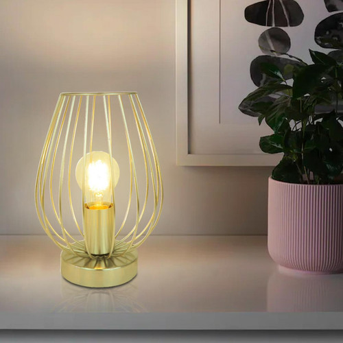 marque generique -Lampe de table Design oblongue en métal doré à poser Compatible LED marque generique  - Lampes à poser marque generique