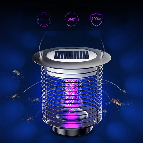 marque generique Lampe De Tueur De Moustique De Jardin D'énergie Solaire Fly Bug Insect Zapper Trap Light A