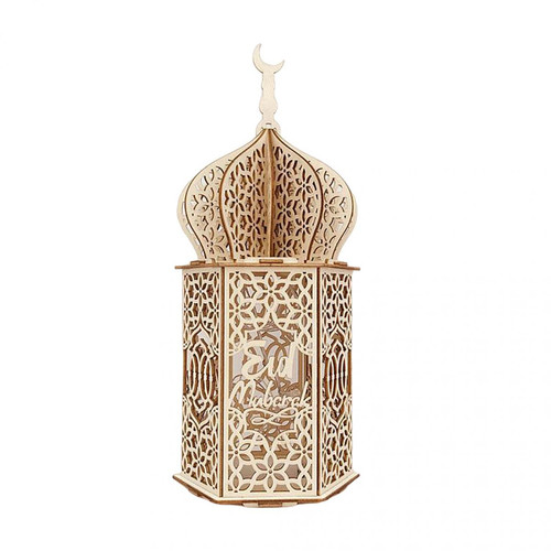 marque generique - Lanterne En Bois Musulmane Avec Veilleuse LED 2 Style à Piles AAA 1 marque generique  - Guirlandes lumineuses