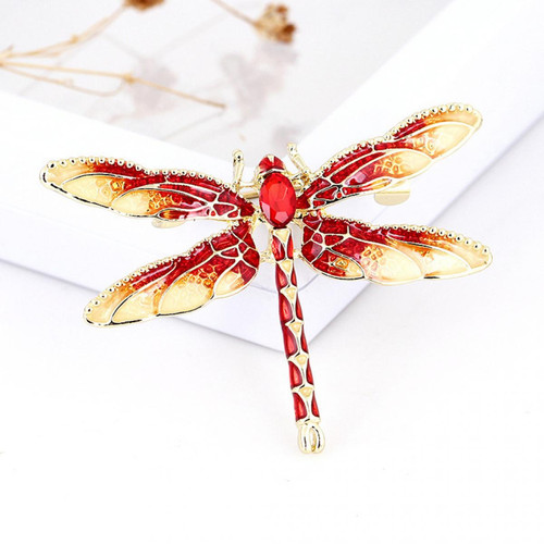 marque generique libellule en alliage d'animaux broche broches femmes mariage bijoux cadeaux rouge
