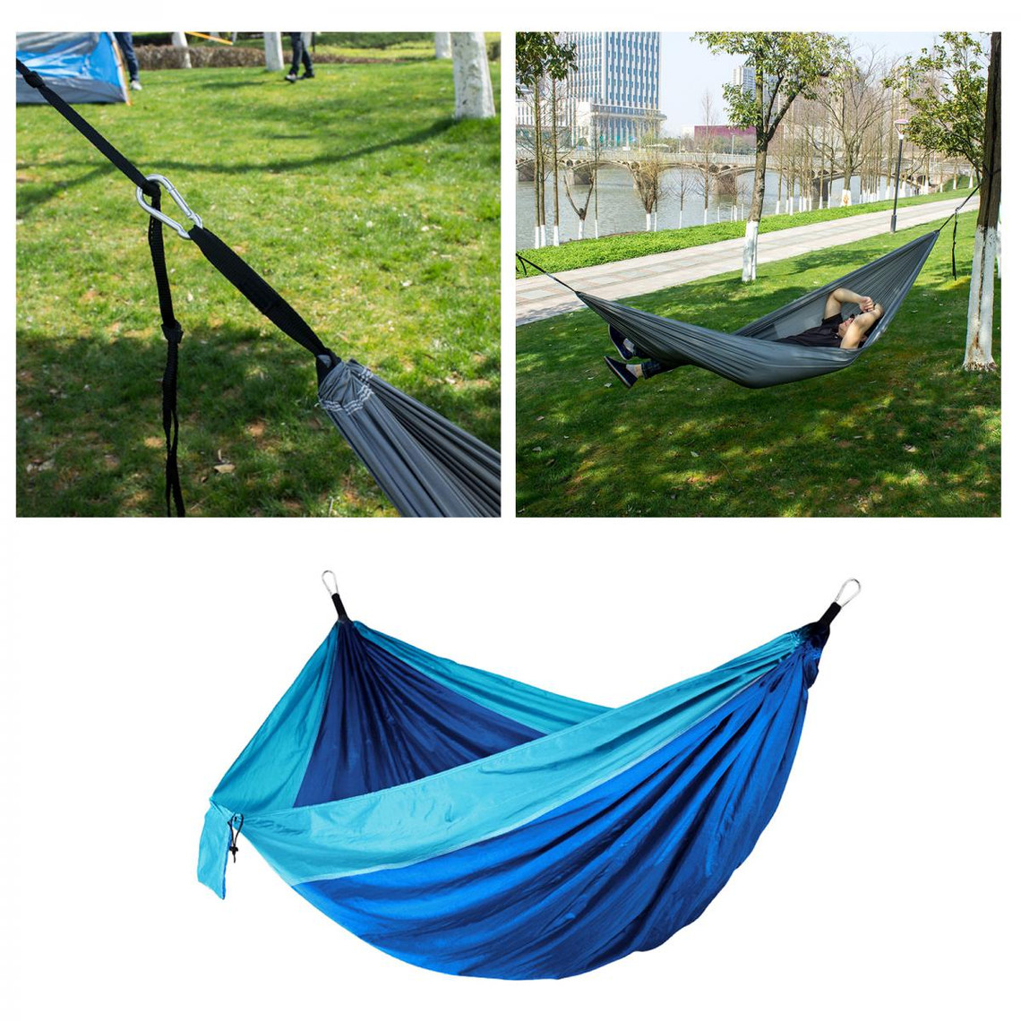 Nouveau lit d'hamac en nylon portatif extérieur de corde pour le camping plage, 