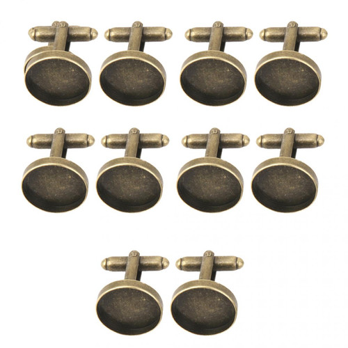 marque generique - Lot de 10pcs Boutons de Manchette Tampon de Base Rond Vierge 16mm Artisanat - Bronze Antique marque generique  - Poignée de meuble