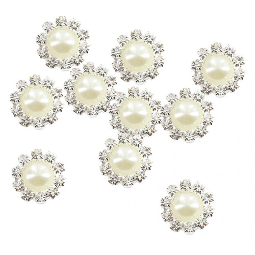 marque generique - Lot de 10pcs Boutons Perles Cristal pour Décoration Bricolage Diy 14.5mm - Beige marque generique  - Poignée de meuble