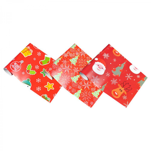 marque generique - Lot de 3 papiers d'emballage de Noël recyclables marque generique  - Décorations de Noël marque generique