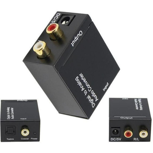 marque generique - LR Convertisseur Toslink Coaxial Optique Numérique vers Analogique Adaptateur Audio RCA L - R 3.5mm A640NLLY70621103 - LRPRM824A1984 marque generique  - Cable optique audio