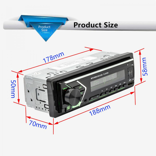 Accessoires enceintes Lumières colorées de Voiture DVD Lecteur TDA7389 Puce Stéréo Bluetooth Audio Mains Libres Appelant LCD Moniteur Entrée Auxiliaire FM Radio Récepteur