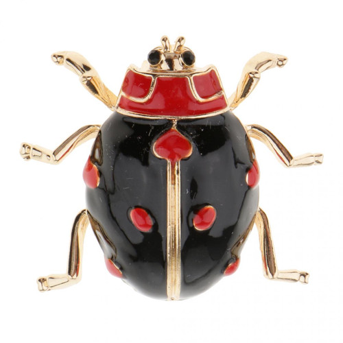 marque generique - Émail coccinelle bug insecte broche broche femmes mode bijoux noir marque generique  - Broches de maçon