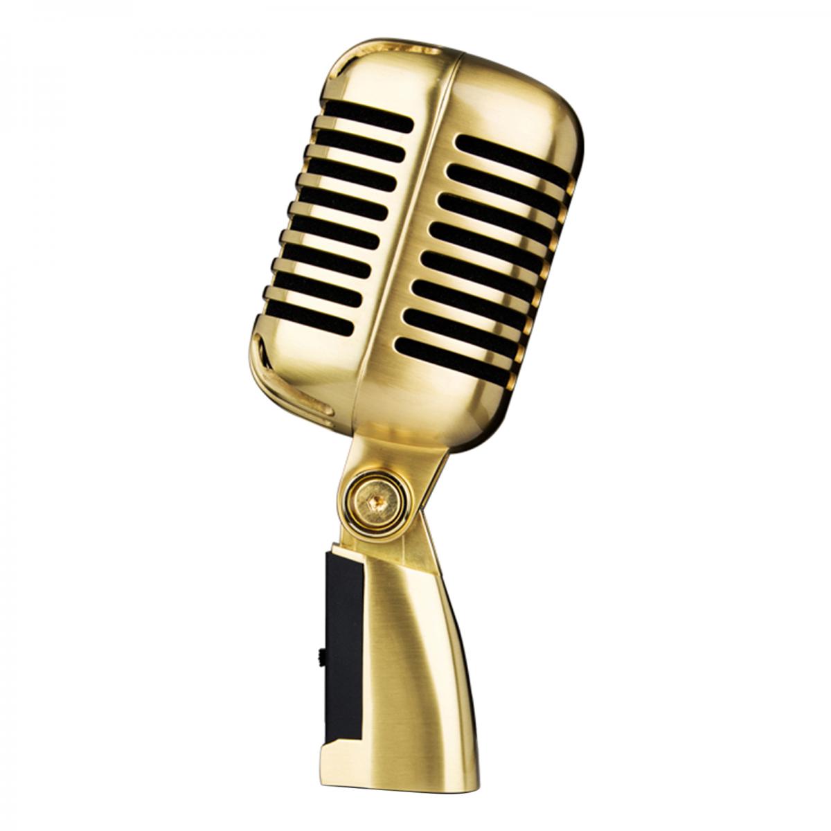 Micros studio marque generique Microphone Vocal Dynamique Vintage Classique Pour Karaoké Sur Scène En Direct Argent