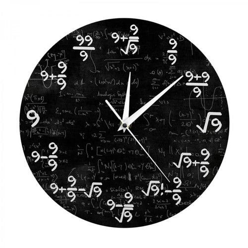 marque generique - Moderne Unique 9's Formules Mathématiques Horloge Murale 12 "Équations Mathématiques Classe D'arts Décor Cadeaux, design minimaliste fait une maison marque generique  - Horloges, pendules