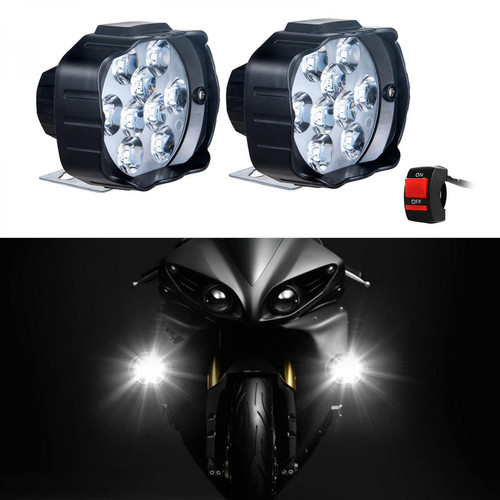 Néon PC Motos Phare Lampes LED Super Bright Feux de Brouillard Éclairage Auxiliaire Blanc