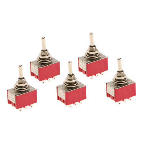 marque generique - On / Off / On Modèle 3PDT Rouge Pack De 5 à 9 Broches Petit Mini-interrupteur à Bascule marque generique - Reseaux marque generique