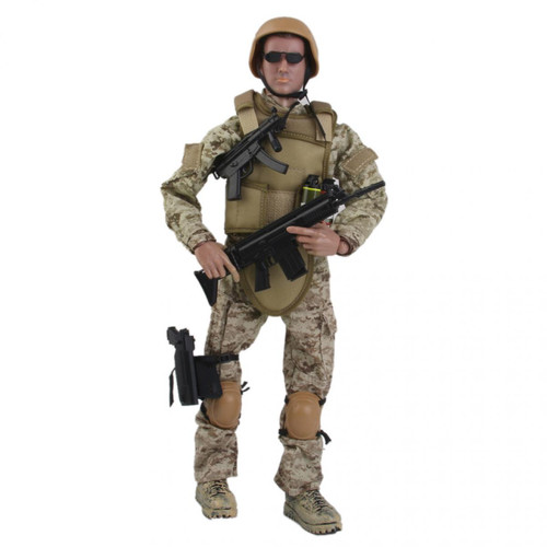 Guerriers Paire 1/6 Modèles Soldats des Forces Spéciales ACU/ SWAT Figurine en Plastique avec Vêtements à Changer Accessoires Scénario Jouet Enfants
