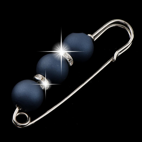 marque generique perles abs perles strass spacer perles goupille de sécurité broche clip écharpe chapeau bleu