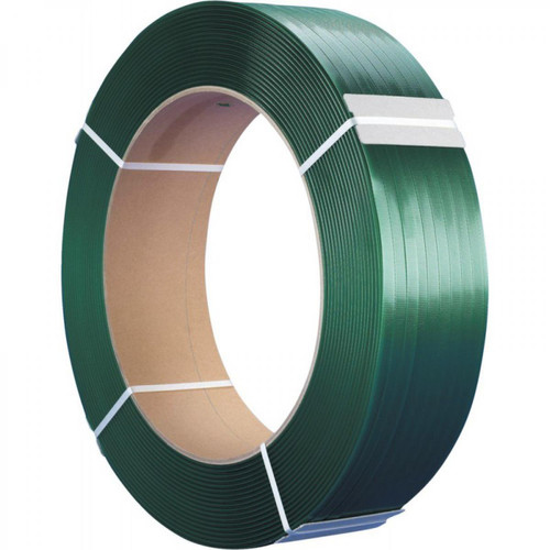 Adhésif d'emballage marque generique PET Bande cerclage vert 13x0,6 mm, Rouleau de 2500 m