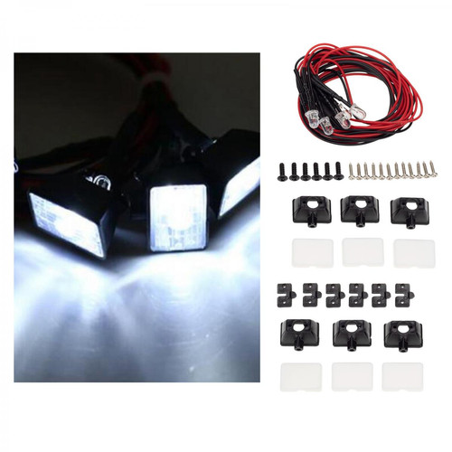 marque generique Phare LED Ultra Lumineux Pour Axial 90046 D90 RC4WD RC Rock Voiture De Rechange 6 Lumières