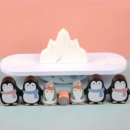 marque generique Pingouin bois Blocs de Construction Équilibrer Bascule Jouet Jeu pour Les Tout-petits Enfants Développement Précoce