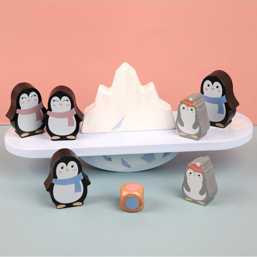 Jeux d'éveil Pingouin bois Blocs de Construction Équilibrer Bascule Jouet Jeu pour Les Tout-petits Enfants Développement Précoce