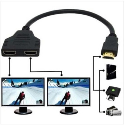 marque generique - Prise HDMI 1 mâle vers Double HDMI 2 femelle Y adaptateur de câble de répartiteur LCD LED HD TV W931 M0B746 marque generique  - Câble et Connectique marque generique