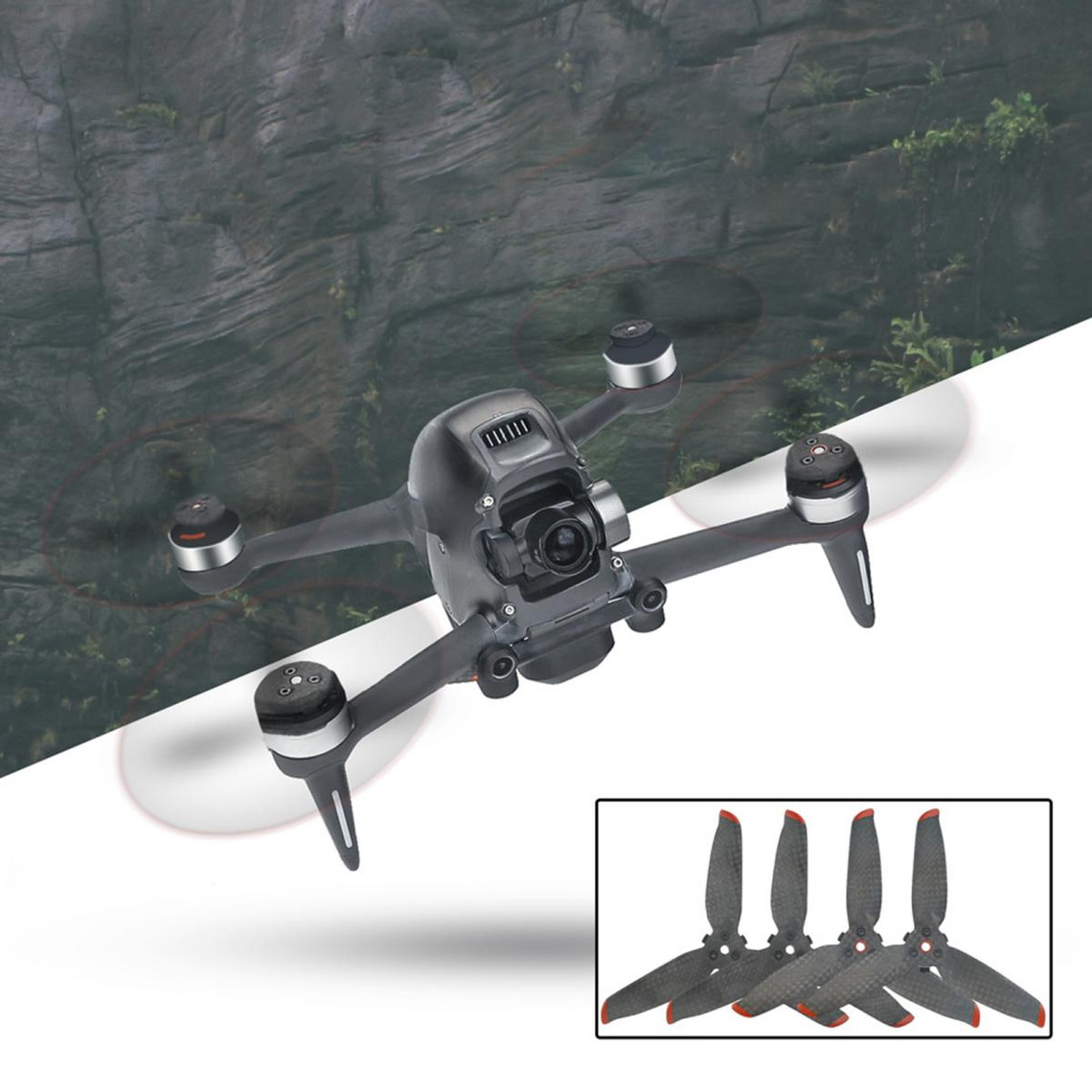 2 Paire carbone hélice pour DJI FPV Combo RC drones Accessoires