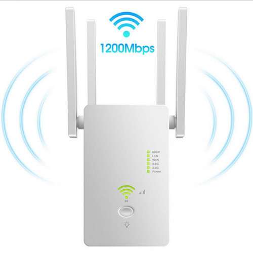 marque generique - Répéteur Wifi 1200Mbps 802.11 AP Router Extender Signal Booster Range Noir - Wifi extender