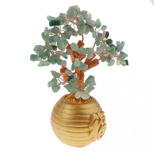 marque generique richesse argent chanceux arbre feng shui cristal arbre en plastique décor à la maison vert