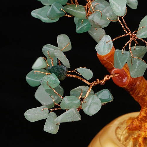 Décorations de Noël richesse argent chanceux arbre feng shui cristal arbre en plastique décor à la maison vert