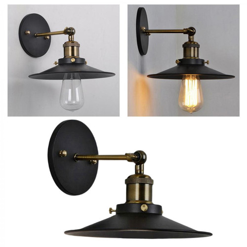 marque generique Rustique Industriel Noir Applique Luminaire Bras Swing Appliques Murales avec E27 Lampe Titulaire