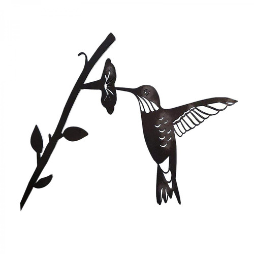 marque generique - Silhouette D'oiseau Animaux En Acier Rustique Sur Branche D'arbre Ornements De Jardin Art A marque generique  - Aménagement extérieur