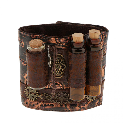 marque generique - Steampunk Bra Bracelet en Cuir PU Vintage Gothique pour Bouteille en Verre marque generique  - Bracelet connecté
