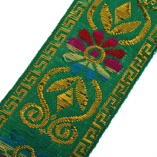 marque generique Style national couture rouleau de ruban jacquard bricolage artisanat décoration herbe verte