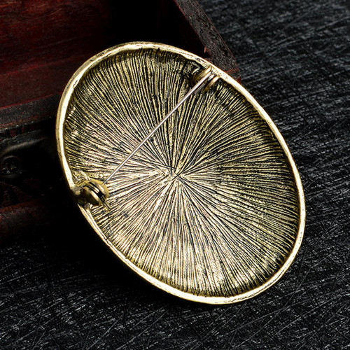 marque generique Symbole de bouclier Viking nordique médiéval broche chandail ovale châle broche or