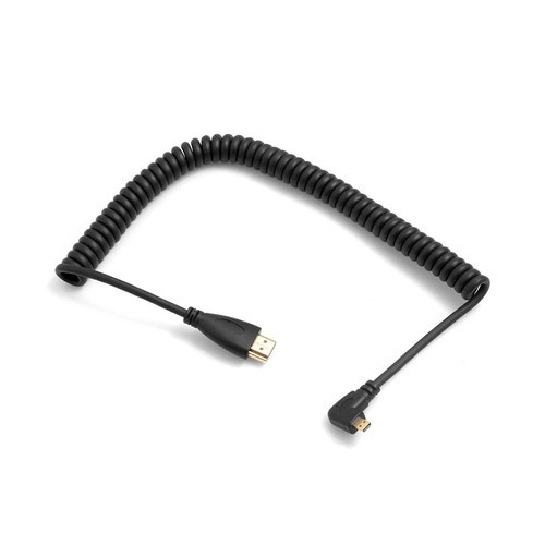 marque generique - SYSTEM-S Câble spiralé Micro HDMI coudé vers HDMI Standard 50-80 cm marque generique  - Cable hdmi 50 cm
