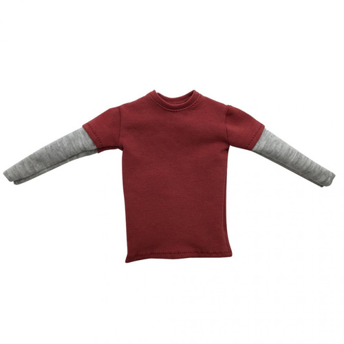 marque generique - T-shirt Long Rouge à Manches Doubles Pour Homme à L'échelle 1/6 Pour Figurine 12 '' marque generique  - Figurines marque generique