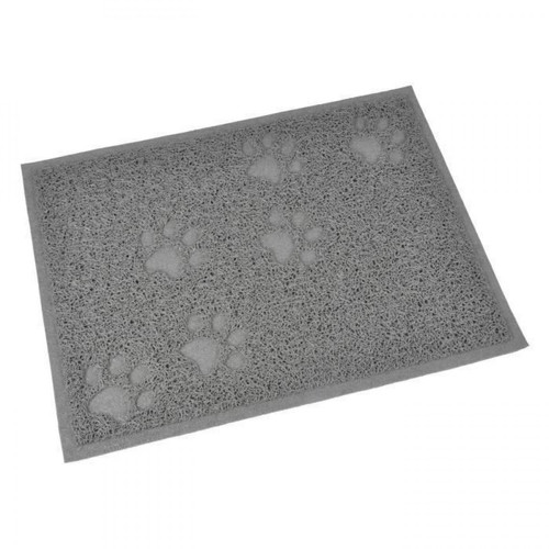 Litière pour chat marque generique Tapis de litiere PVC rectangle - 30x40 cm - Gris - Pour chat